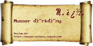 Musser Örkény névjegykártya